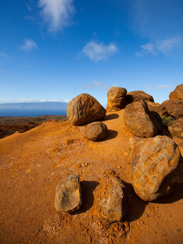 View of Maui from Keahiakawelo in North Lanai