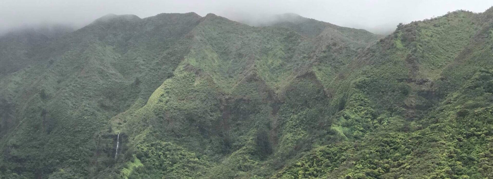 Small Waterfall in the mountains on Oahu in Hawaii