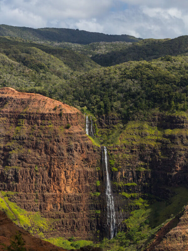 Waterfall in Waimea Canyon on Kauai in Hawaii