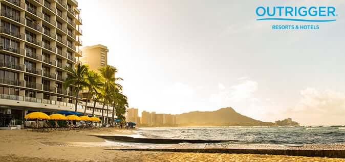 Outrigger Hotel on the beach in Hawaii